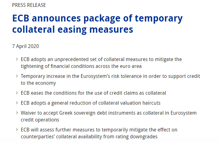 『措施』欧央行放宽信贷抵押条件 垃圾级希腊债券可做抵押品