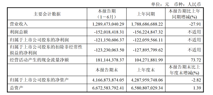 龙腾光电上半年营收12.89亿，净亏损收窄