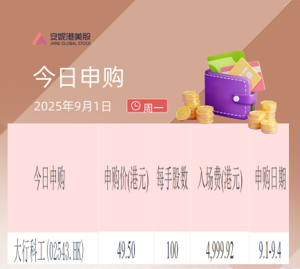 大行科工港股招股启动，9月9日上市
