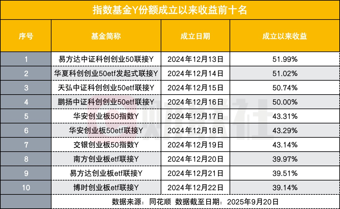 指数基金Y份额收益亮眼