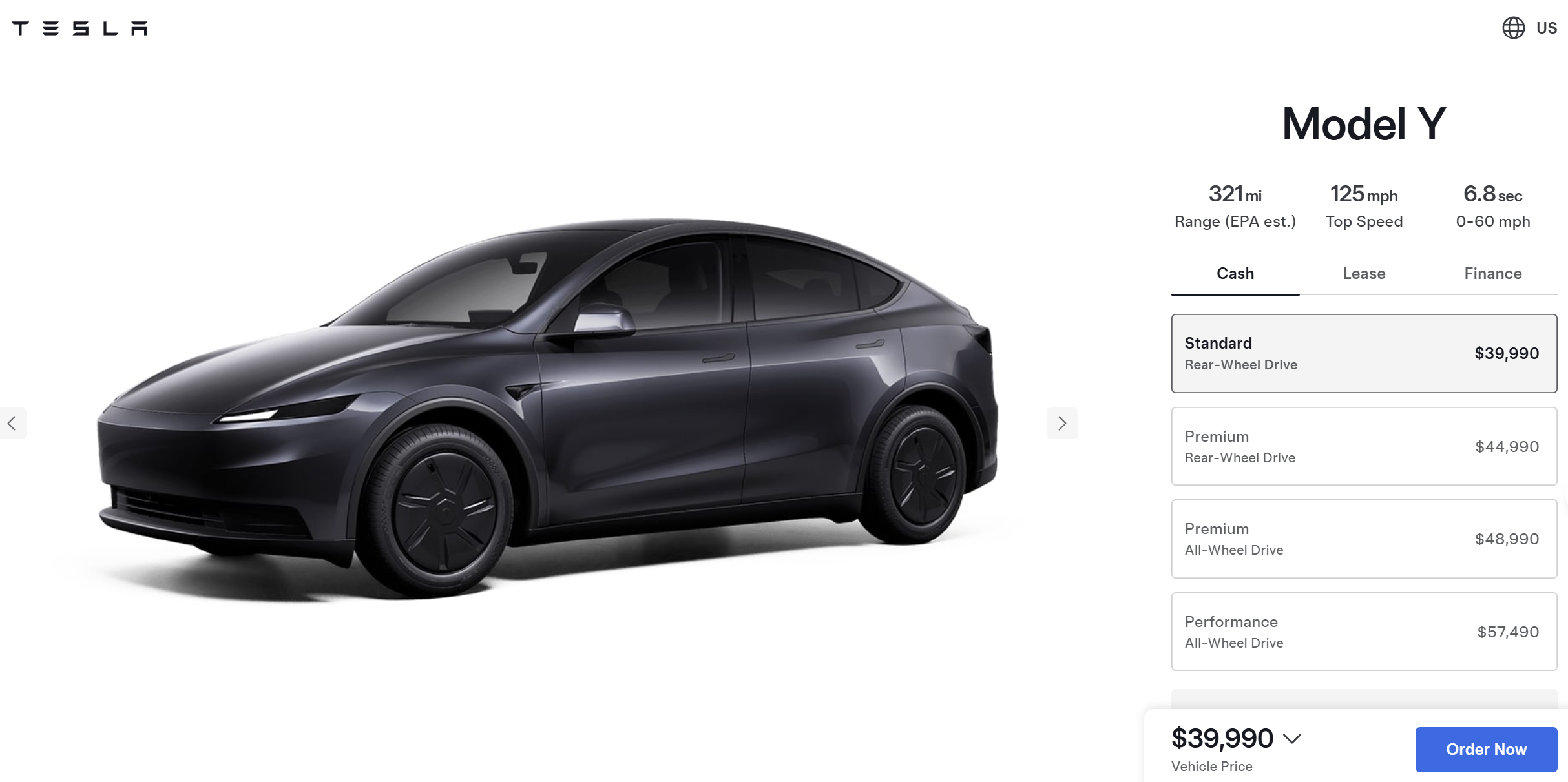 特斯拉推减配版Model Y/3