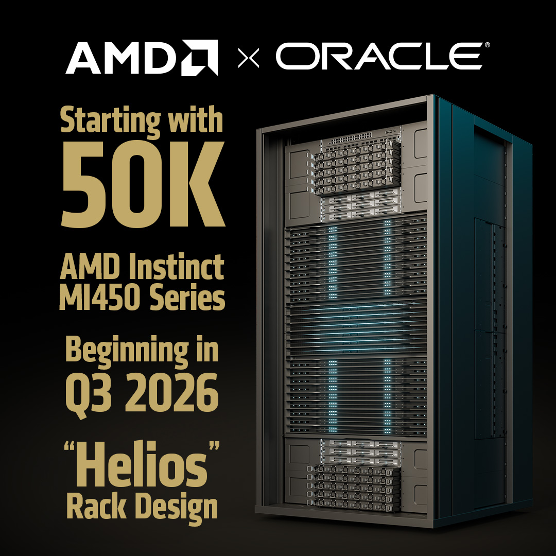 甲骨文将部署5万枚AMD AI芯片
