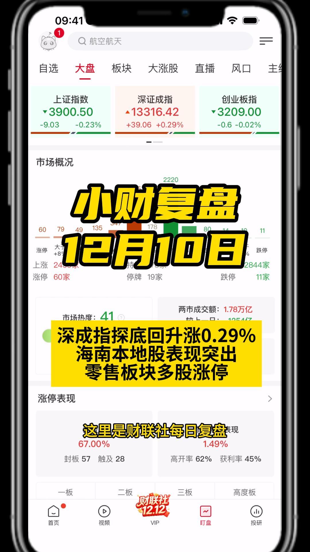 焦点复盘】沪指缩量十字星险守3900点，零售板块延续强势，万科A时隔近10个月再获涨停