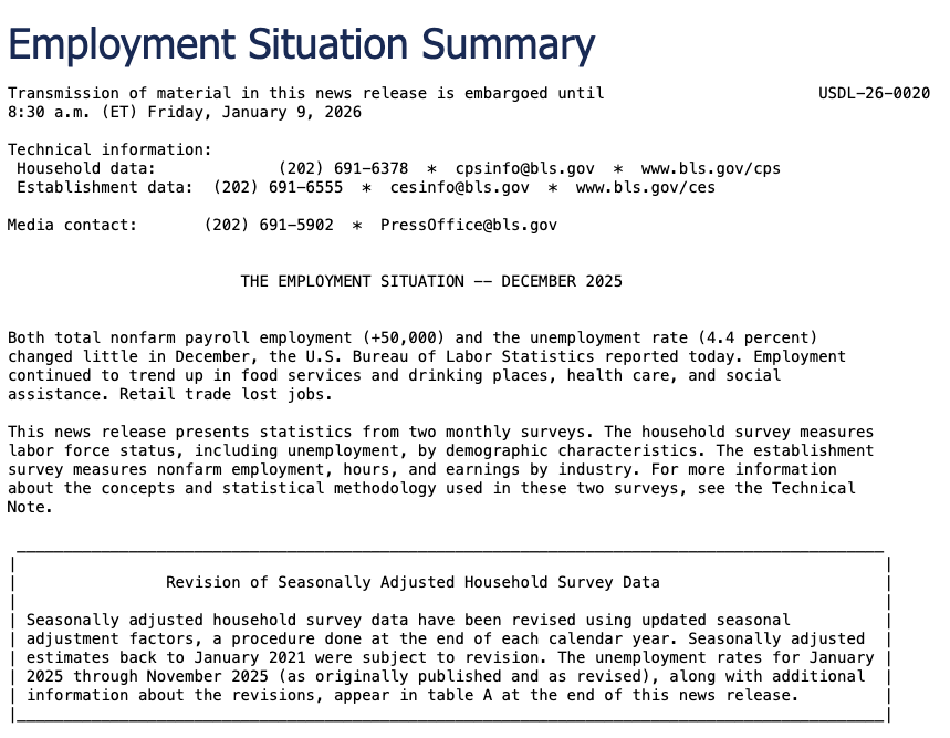 美国12月非农新增5万人