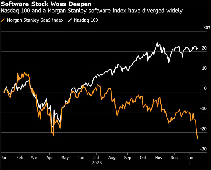 AI工具冲击软件股暴跌